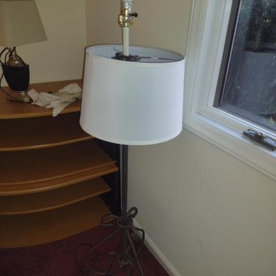 Metal Post Floor Lamp with Shade- Needs Shade Harp