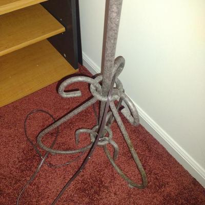 Metal Post Floor Lamp with Shade- Needs Shade Harp