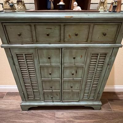 Seafoam Green Shabby Chic Cabinet
