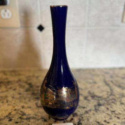 Cobalt blue bird vase