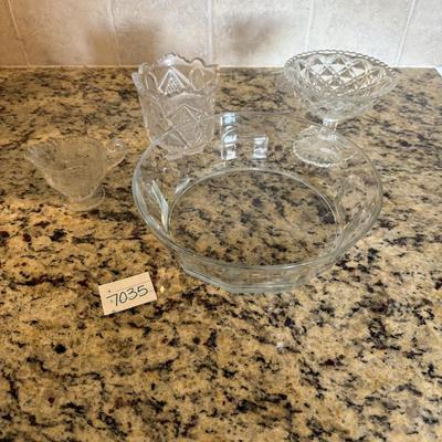 Bowl & 3 Knick knack dishes