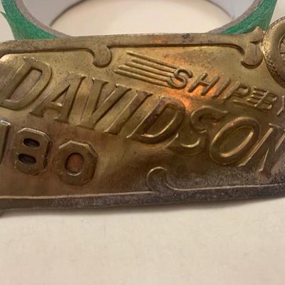 Vintage Shipping Crate ID Plate Davidson 180
