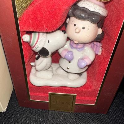 Lenox Snoopy and Lucy Ornaments