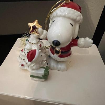 Lenox Snoopy and Lucy Ornaments