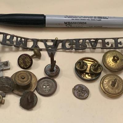 Antique Military Buttons/ Uniform Pins Lot