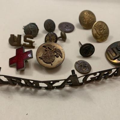 Antique Military Buttons/ Uniform Pins Lot