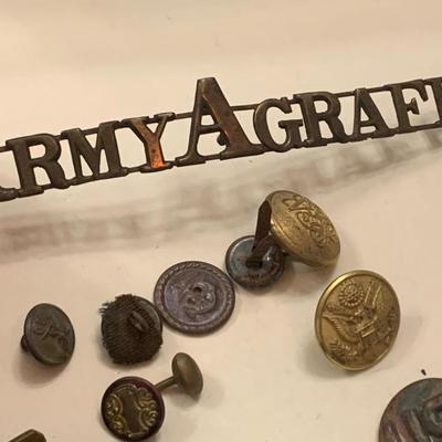 Antique Military Buttons/ Uniform Pins Lot