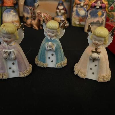 3 Japan Praying Angels and Lefton Praying Boy and Girl