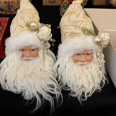 2 Santa Face Ornaments