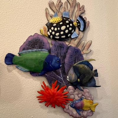 4 Metal Fish Sculptures