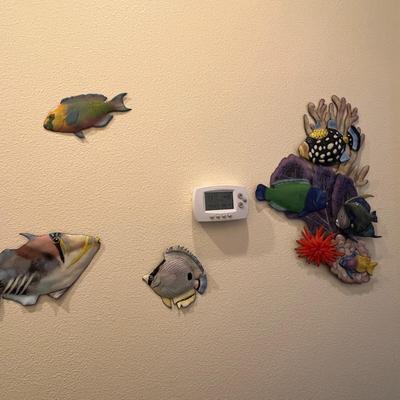 4 Metal Fish Sculptures