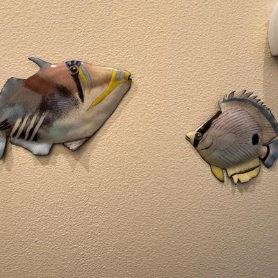 4 Metal Fish Sculptures