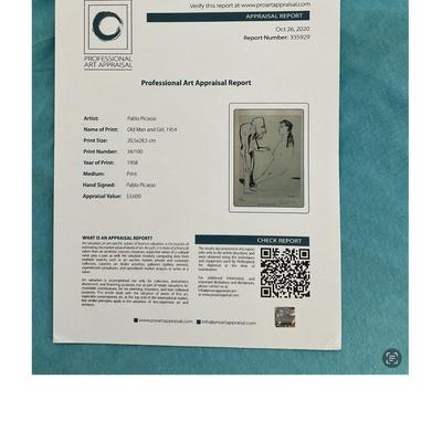 Picasso 1958 Lithograph Print Appraised with COA
