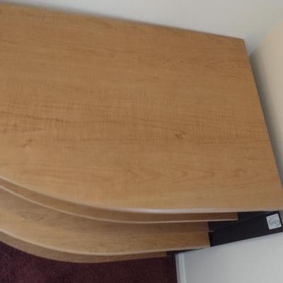 Pair of Laminate Side/Media Tables- Each Approx 29 1/2" Wide x 15 1/4" Tall
