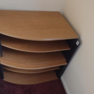 Pair of Laminate Side/Media Tables- Each Approx 29 1/2" Wide x 15 1/4" Tall