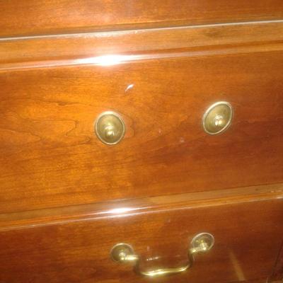 Drexel Six Drawer High Boy Dresser- Measures Approx 39 1/4" x 18 1/2" x 54 1/2" Tall