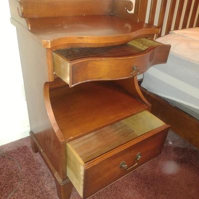 Morganton Wooden Two Drawer Side/Accent Table- Measures Approx 20" x 14" x 31" Tall