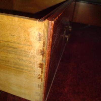 Morganton Wooden Two Drawer Side/Accent Table- Measures Approx 20" x 14" x 31" Tall
