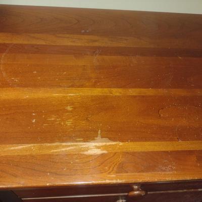 Ethan Allen Wooden Two Drawer Nightstand- Measures Approx 24 3/4" x 17" x 22 3/4" Tall