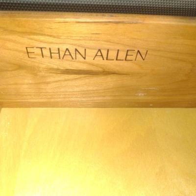Ethan Allen Wooden Two Drawer Nightstand- Measures Approx 24 3/4" x 17" x 22 3/4" Tall