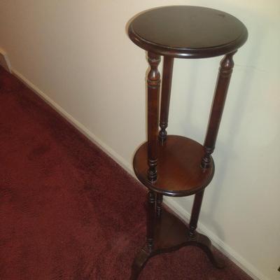 Vintage Wooden Plant/Display Stand- Measures Approx 10" in Diameter x 40 1/4" Tall