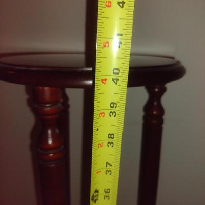 Vintage Wooden Plant/Display Stand- Measures Approx 10" in Diameter x 40 1/4" Tall