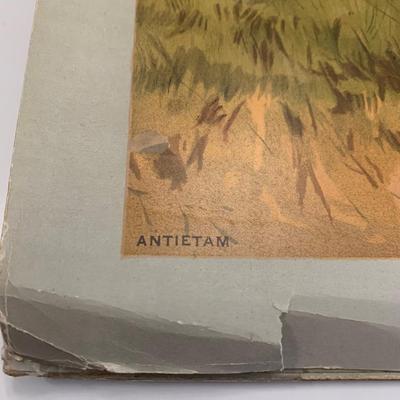 1887 Antietam Civil War Battle Scene Original Louis Prang Chromolithograph