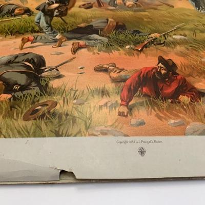 1887 Antietam Civil War Battle Scene Original Louis Prang Chromolithograph