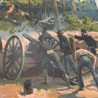 1888 Battle of Kenesaw Mountain Louis Prang & Co. Civil War Chromolithograph