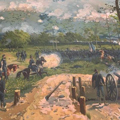 1888 Battle of Kenesaw Mountain Louis Prang & Co. Civil War Chromolithograph