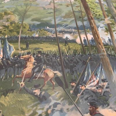 1888 Battle of Kenesaw Mountain Louis Prang & Co. Civil War Chromolithograph