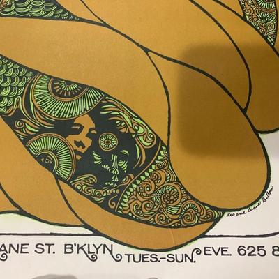 1969 “Ground Zero” Coffee Shop Leo & Diane Dillon Post Vietnam War Contemporary Hippie Art