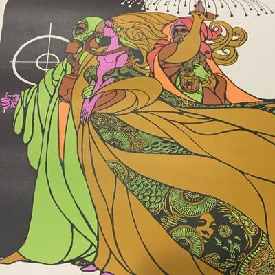 1969 “Ground Zero” Coffee Shop Leo & Diane Dillon Post Vietnam War Contemporary Hippie Art