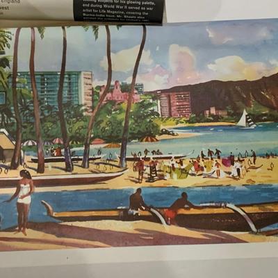 1957 United Airlines Calendar Vintage Millard Sheets Watercolor Landscape Prints