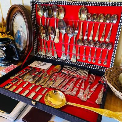Lot 1: Beautiful Couch, Silverware & More