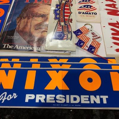 Political Memorabilia Lot - Stickers Buttons Pins Etc.