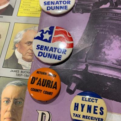 Political Memorabilia Lot - Stickers Buttons Pins Etc.