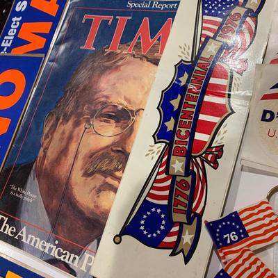 Political Memorabilia Lot - Stickers Buttons Pins Etc.