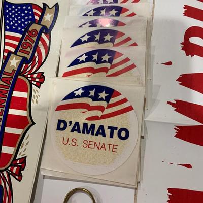 Political Memorabilia Lot - Stickers Buttons Pins Etc.