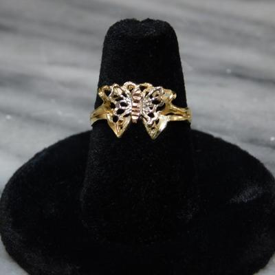 10K Black Hills Gold Butterfly Ring Size 6 - 2.3g