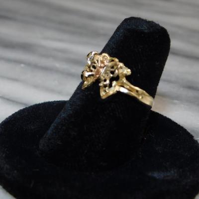 10K Black Hills Gold Butterfly Ring Size 6 - 2.3g