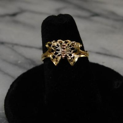 10K Black Hills Gold Butterfly Ring Size 6 - 2.3g