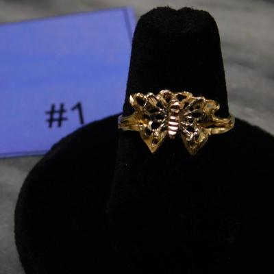 10K Black Hills Gold Butterfly Ring Size 6 - 2.3g