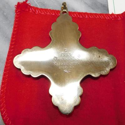Vintage 1990 Gold-Tone Reed & Barton Sterling Christmas Cross 11.8g