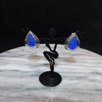 925 Sterling Teardrop Earrings w/ Lapis Lazuli 7.4g