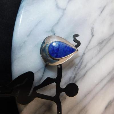 925 Sterling Teardrop Earrings w/ Lapis Lazuli 7.4g