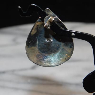 925 Sterling Teardrop Earrings w/ Lapis Lazuli 7.4g