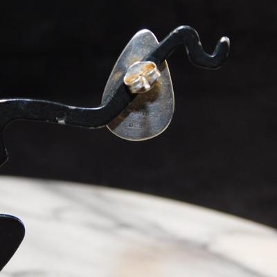 925 Sterling Onyx Teardrop Earrings 4.6g