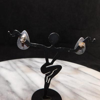 925 Sterling Onyx Teardrop Earrings 4.6g