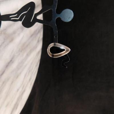 925 Sterling Onyx Teardrop Earrings 4.6g